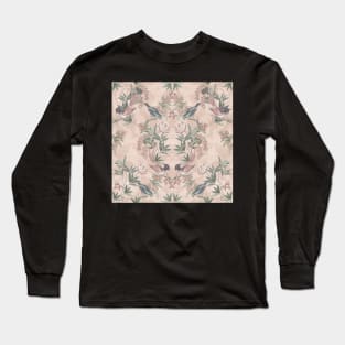 Blushpink vintage paradise birds, feathers and florals Long Sleeve T-Shirt